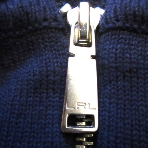 Lauren Ralph Lauren Women's Full Zip Cardigan, Long Sleeve,  Navy Blue, Size 2X - Picture 10 of 15